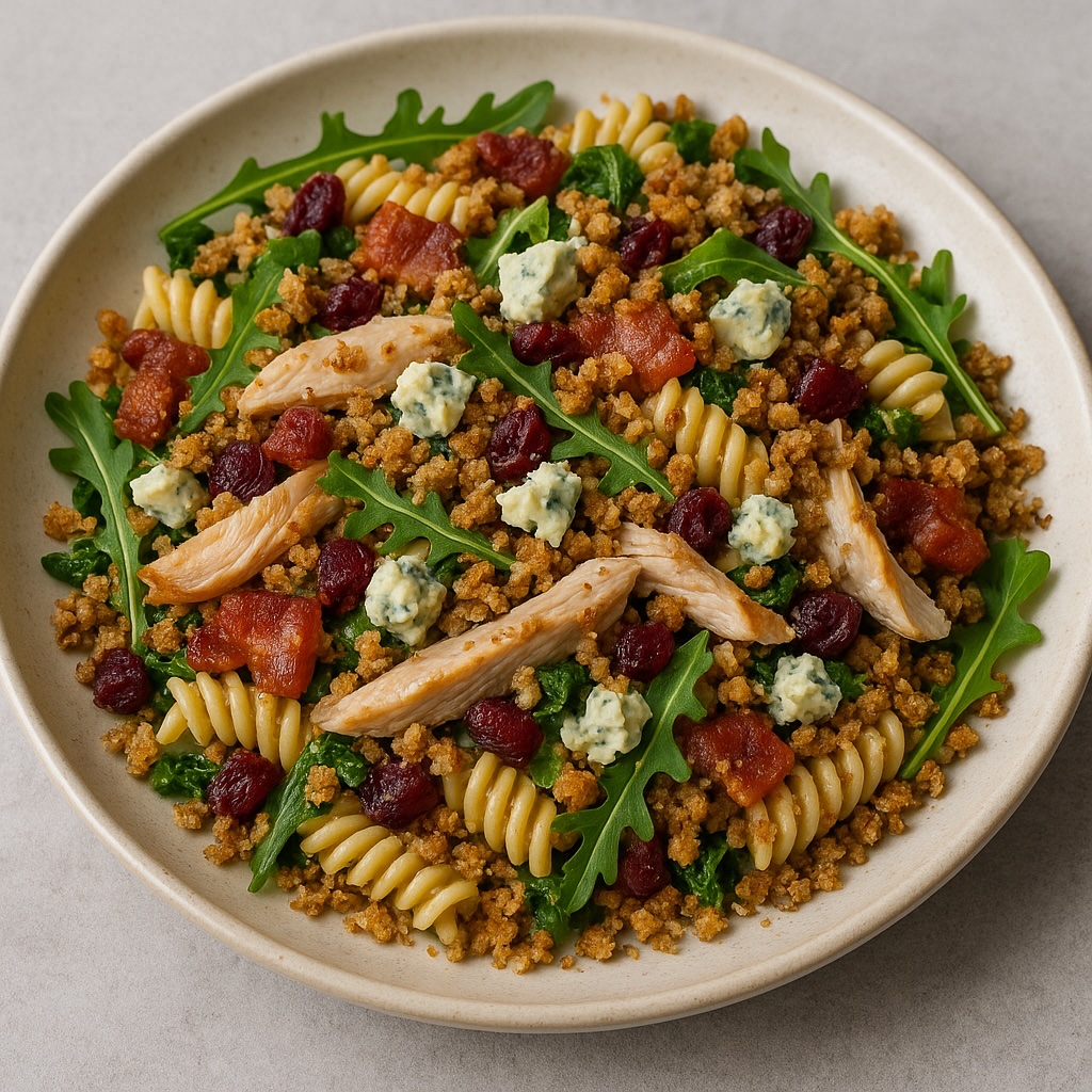 Publiceerde Pasta met kip, spek en cranberry's